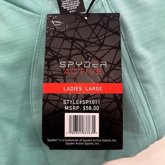Spyder Active Women's Half Zip LS Technical Shirt - NWT - Large - Pool Blue - Picture 7 of 9